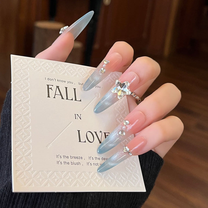 Decorative Crystal-Embellished Press-On Nail Extensions Stornfield