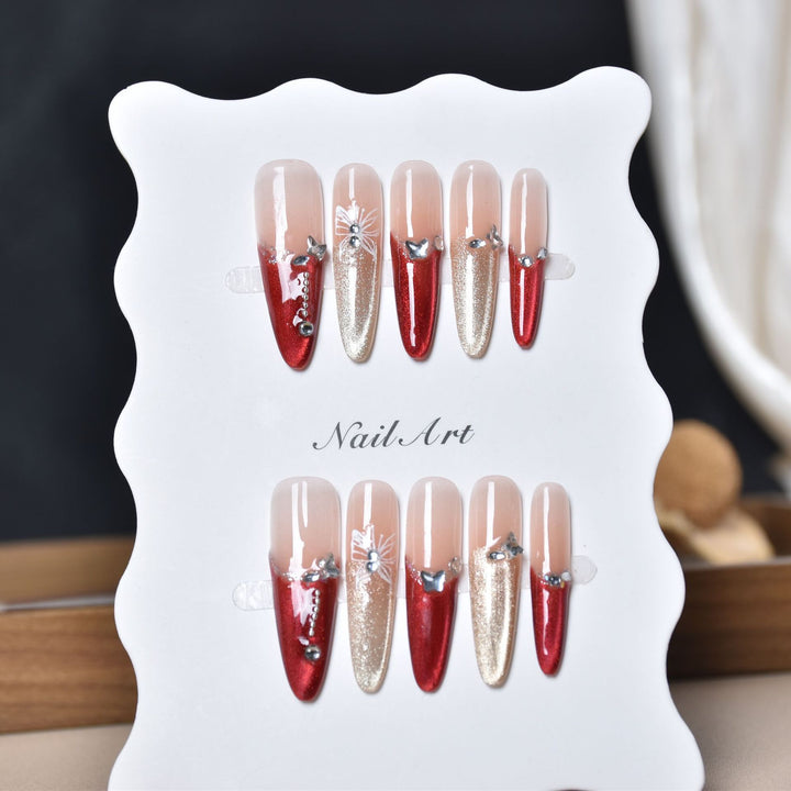 Premium Decorative Stiletto Press-On Nails Stornfield