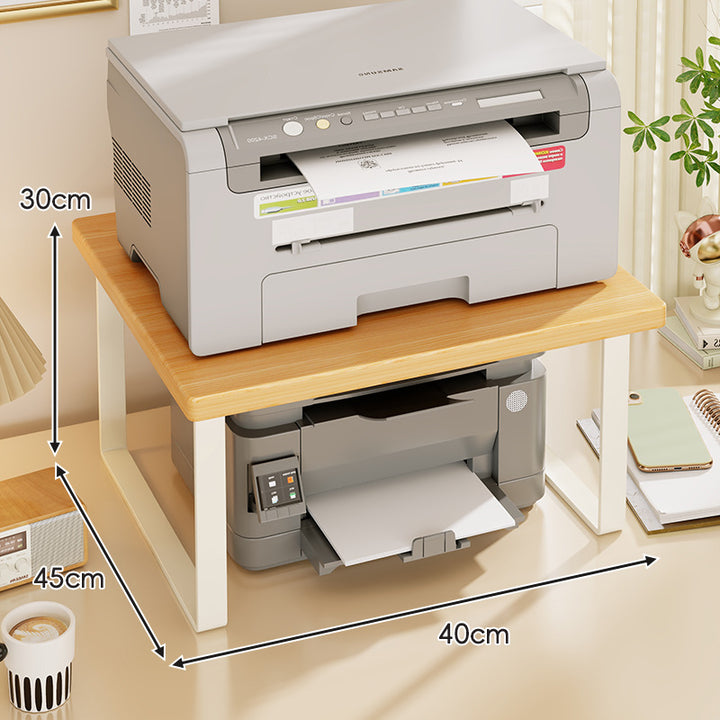 Compact TwoTier Wooden Desktop Printer and Monitor Riser