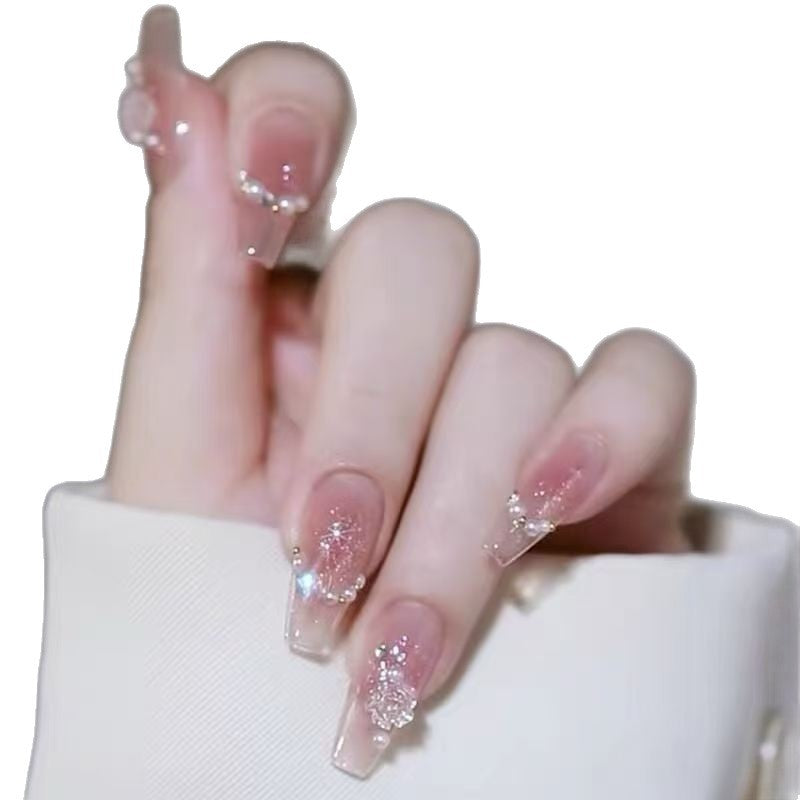 Artificial nails with elegant gradient and glitter accents Stornfield