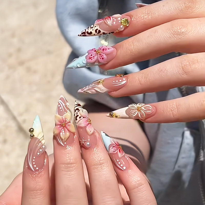 Floral Art Press-On Nail Tips Set Stornfield