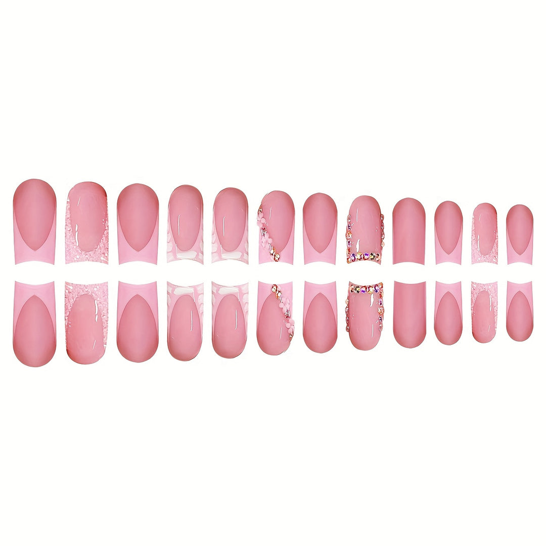 Decorative Press-On Nails with Rhinestone Accents Stornfield