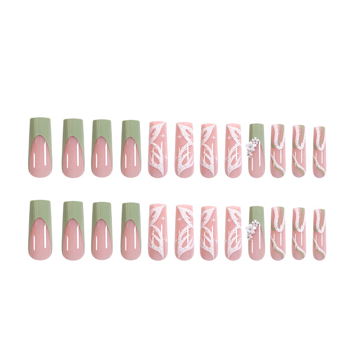Elegant artificial nails with floral designs Stornfield