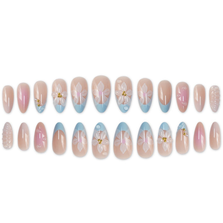 Artistic Floral Design Press-On Nail Set Stornfield