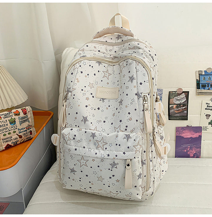 Stylish Star-Printed School Backpack Stornfield