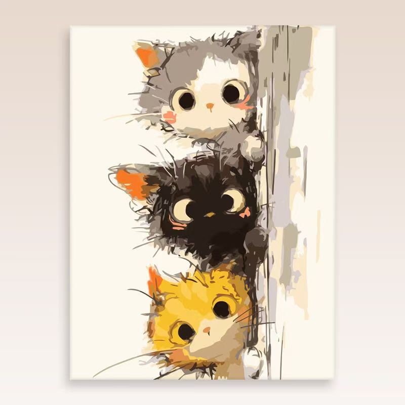 Whimsical Cat Portrait Wall Art Stornfield