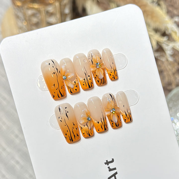 Floral Ombre Press-On Nail Set Stornfield