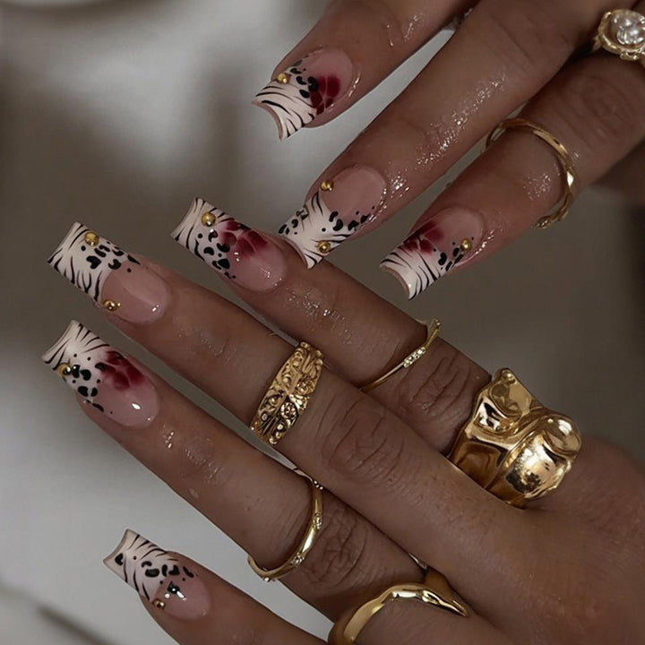 Nail art set with elegant floral accents Stornfield