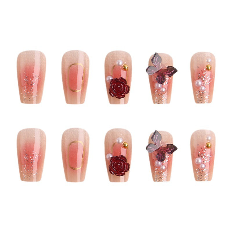 Nail art set with elegant 3D flower and butterfly decorations Stornfield