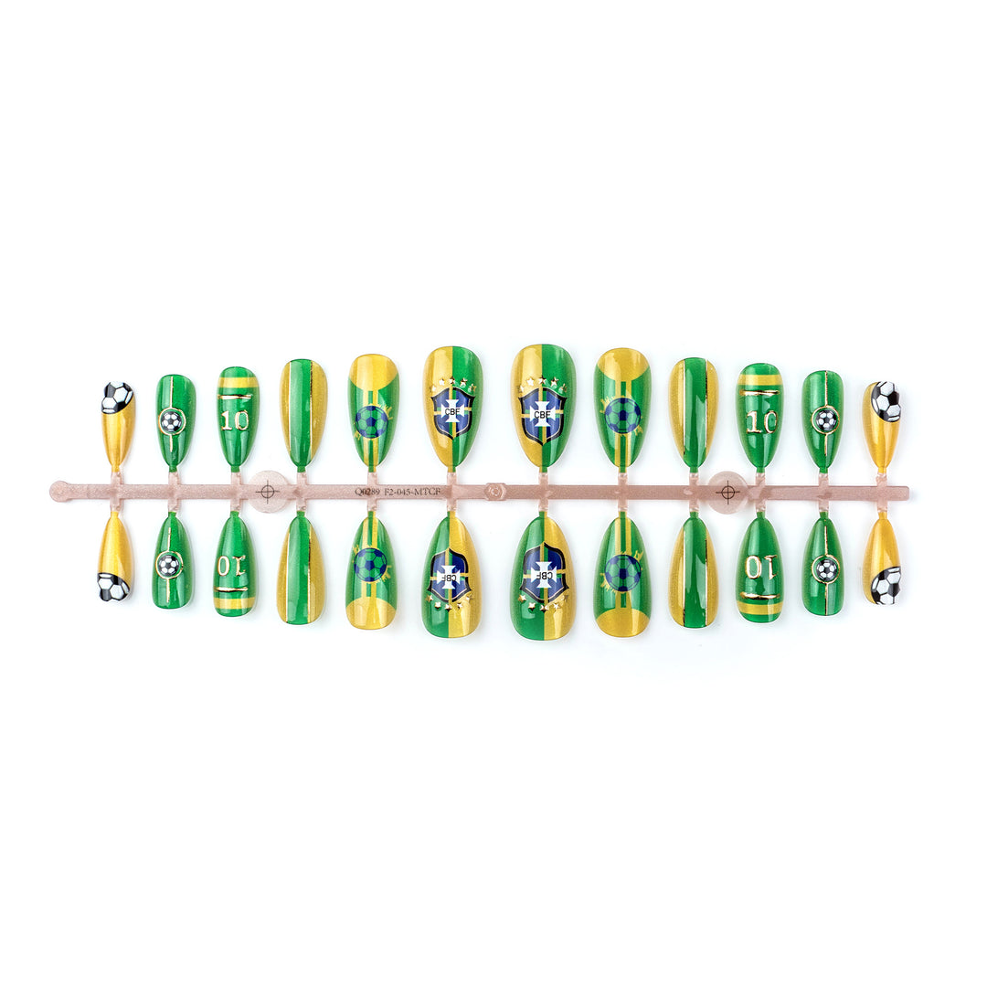 Sports-Themed Press-On Nail Art Set