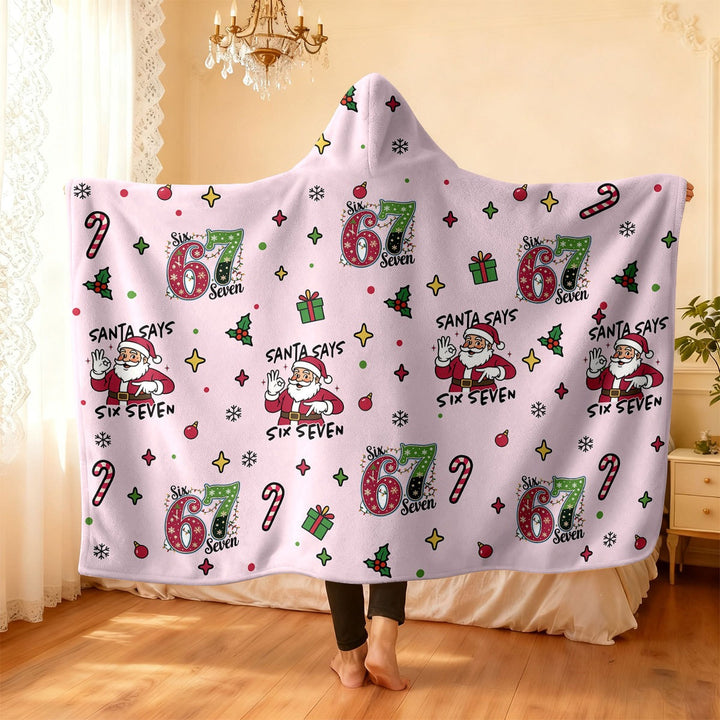 Festive Holiday-Themed Hooded Blanket