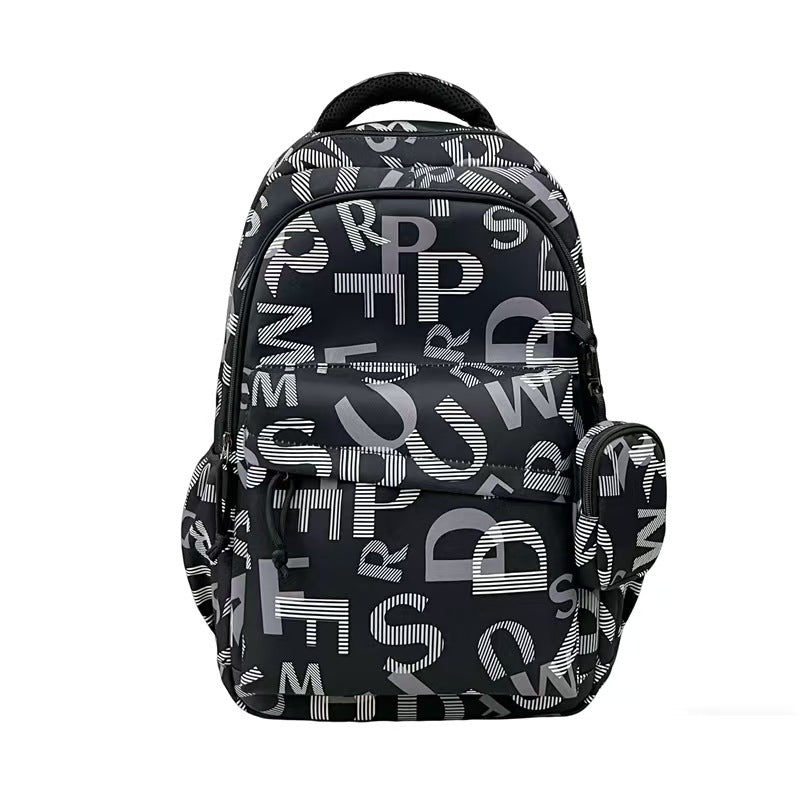 Stylish backpack with modern lettering pattern Stornfield
