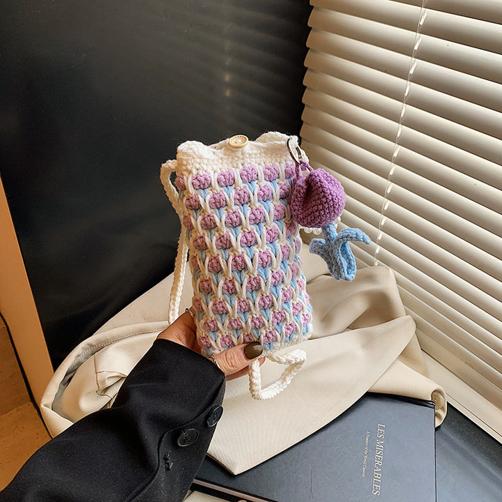Crochet Floral-Themed Mini Bag