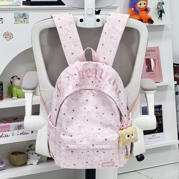 Stylish Star-Embellished Corduroy Backpack Stornfield