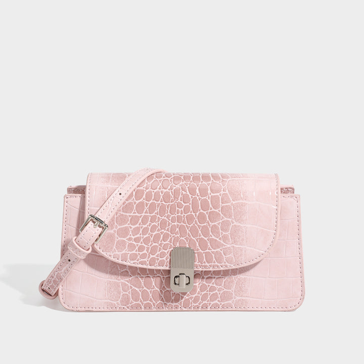 Stylish Crocodile-Embossed Crossbody Bag