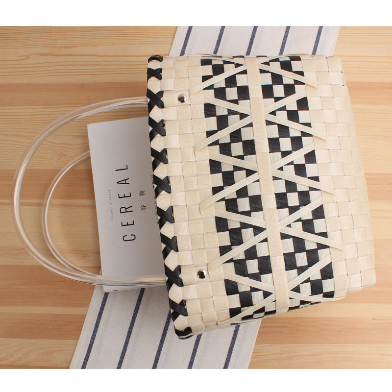 Braided shopping bag with elegant accents Stornfield