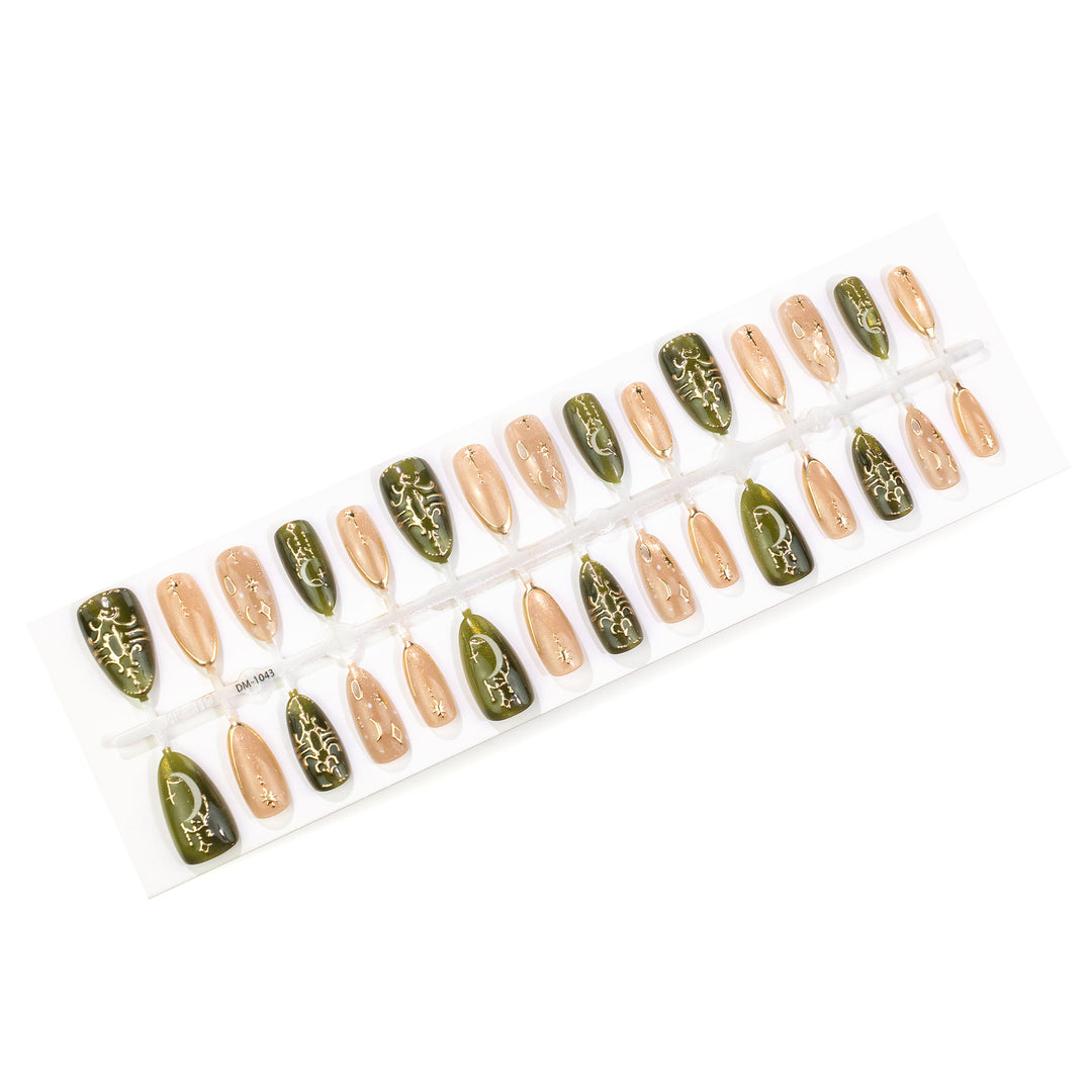 Celestial Themed Press-On Nail Art Set Stornfield