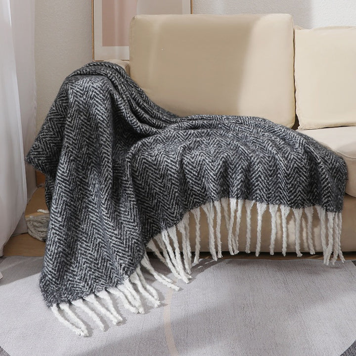 Herringbone Woven Throw Blanket