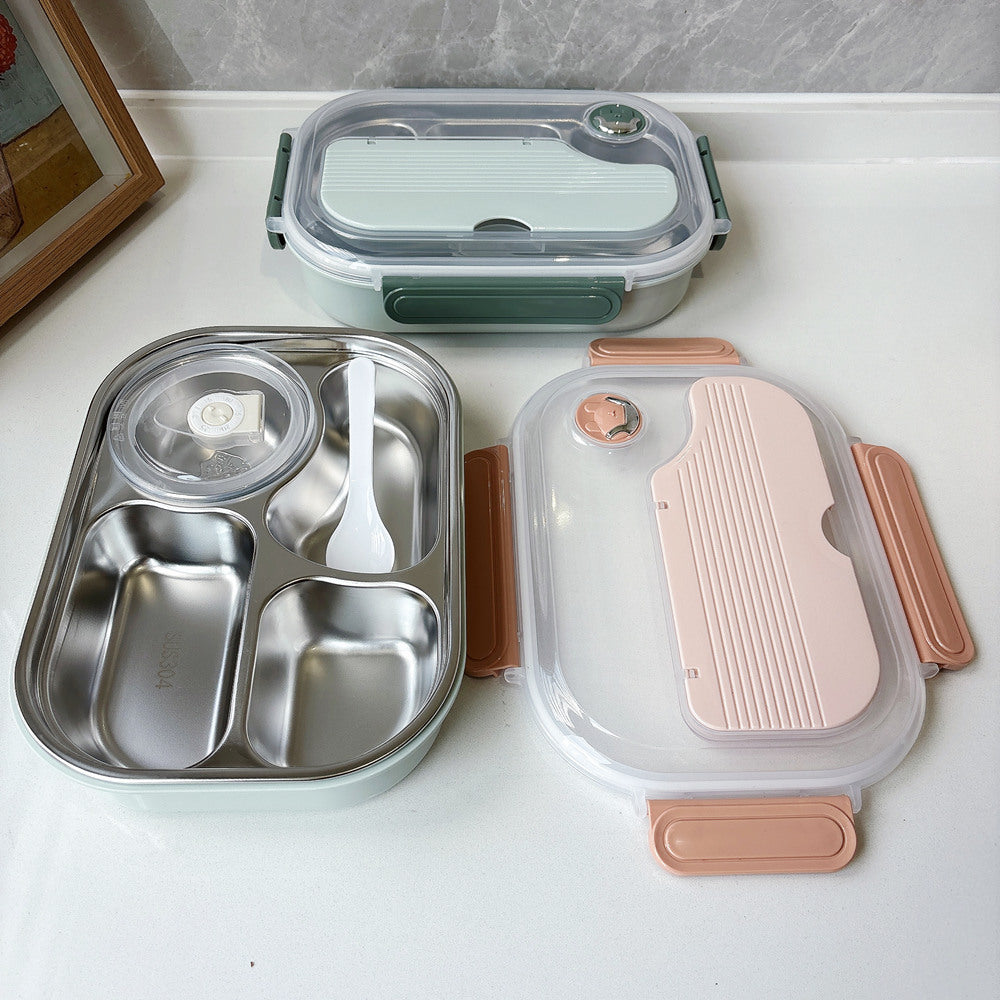Multi-Compartment Stainless Steel Food Storage Container