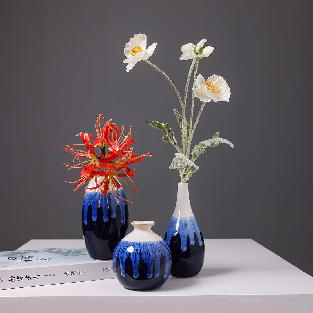Artistic Glazed Ceramic Teardrop Vase