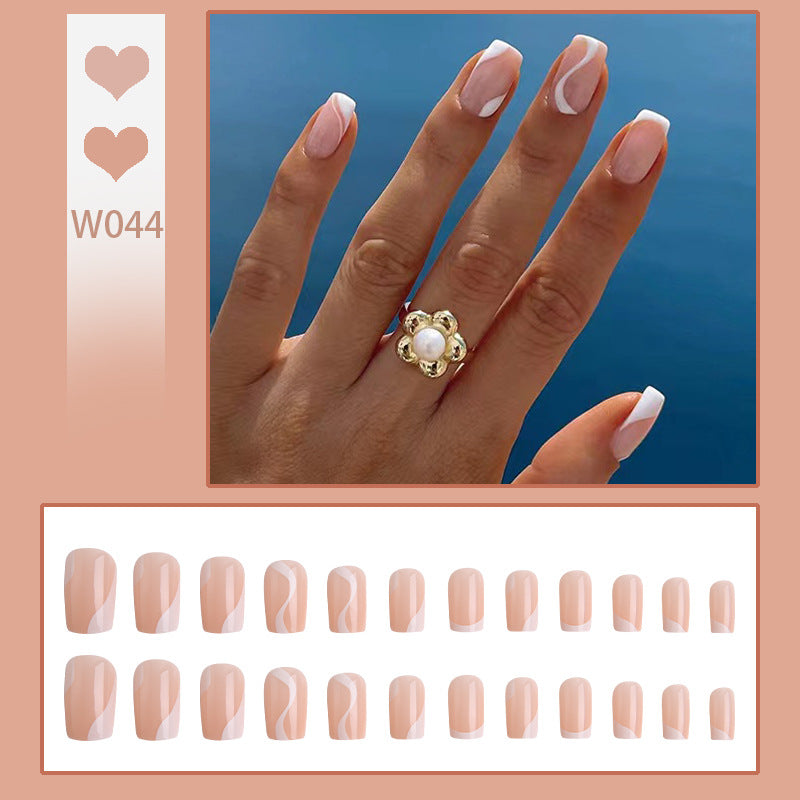 Natural artificial nails with elegant French design Stornfield