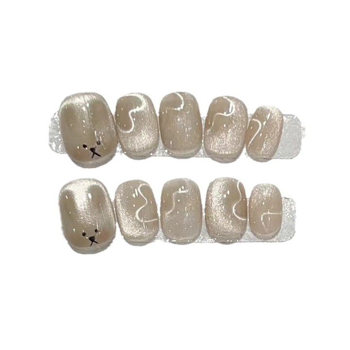Playful Animal-Themed Press-On Nail Set Stornfield