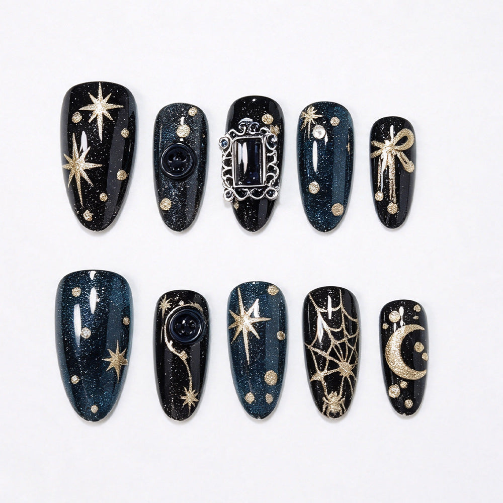 Celestial Themed Press-On Nail Art Stornfield