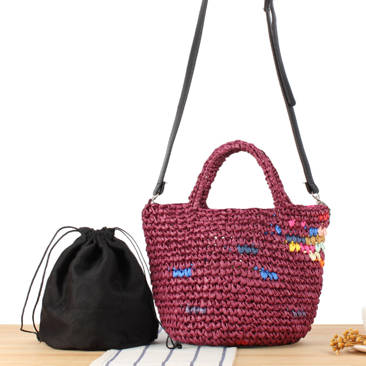Handbag Made from Handcrafted Natural Material with Colorful Accent Stornfield