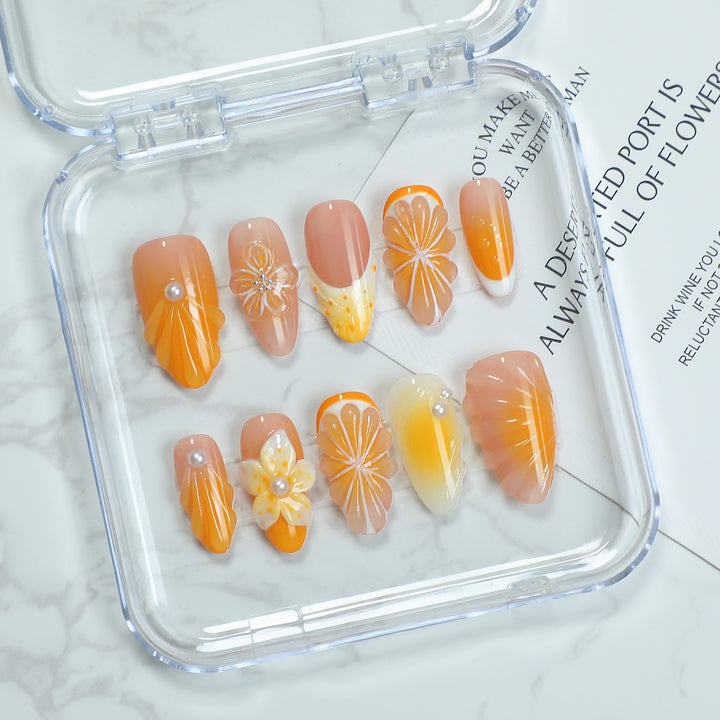 Creative nail art set with floral and glitter embellishments Stornfield