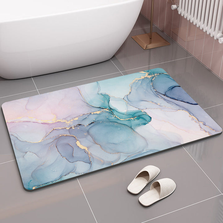 Geometric Patterned Memory Foam Bath Mat for Bathroom