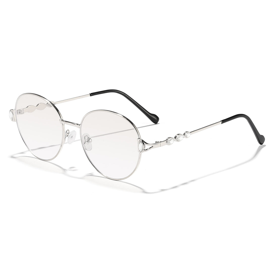 Women round sunglasses with elegant metal frame and mirrored lenses Stornfield