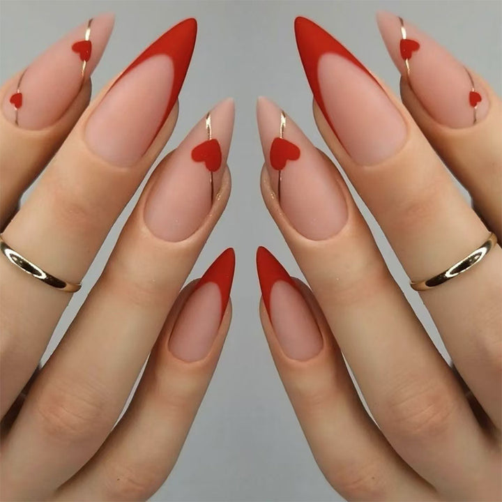Artistic Heart-Embellished Nail Art Stornfield