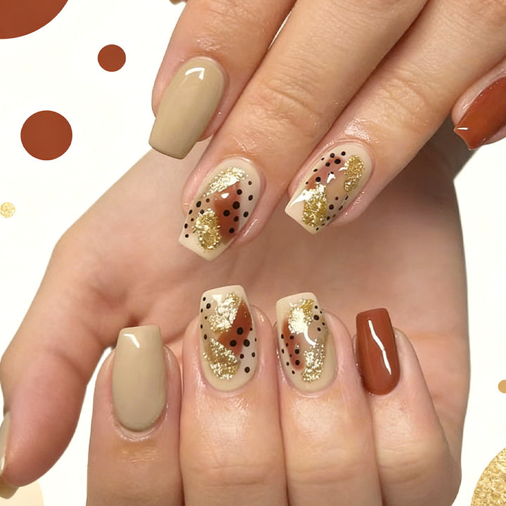 Artistic Geometric Pattern Press-On Nail Set Stornfield