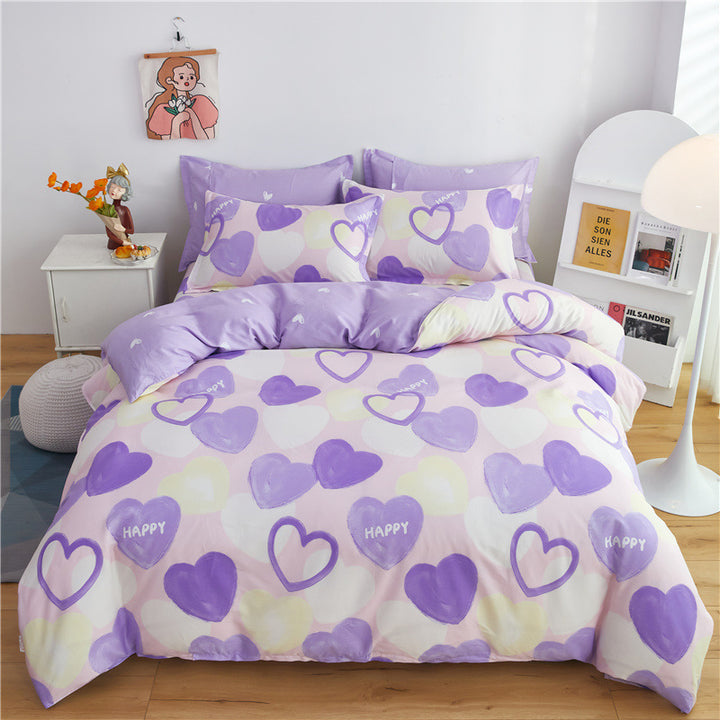 Cozy Heart Pattern Bedding Set