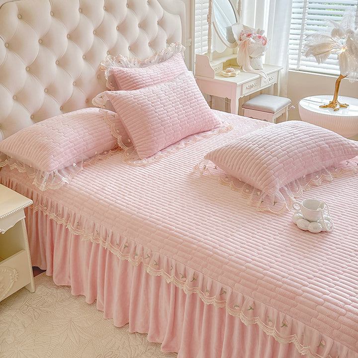 Embroidered Floral Bedding Set