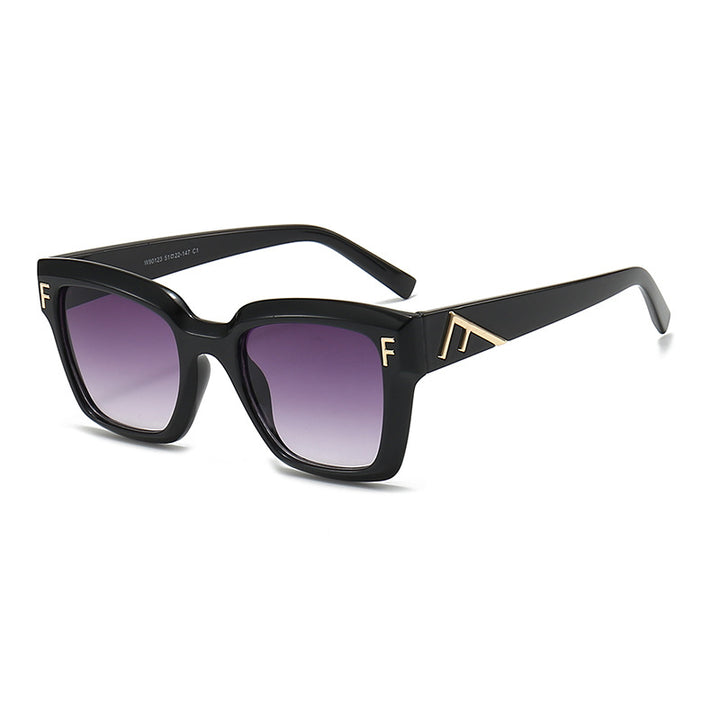 Ladies fashionable square sunglasses with gold details Stornfield