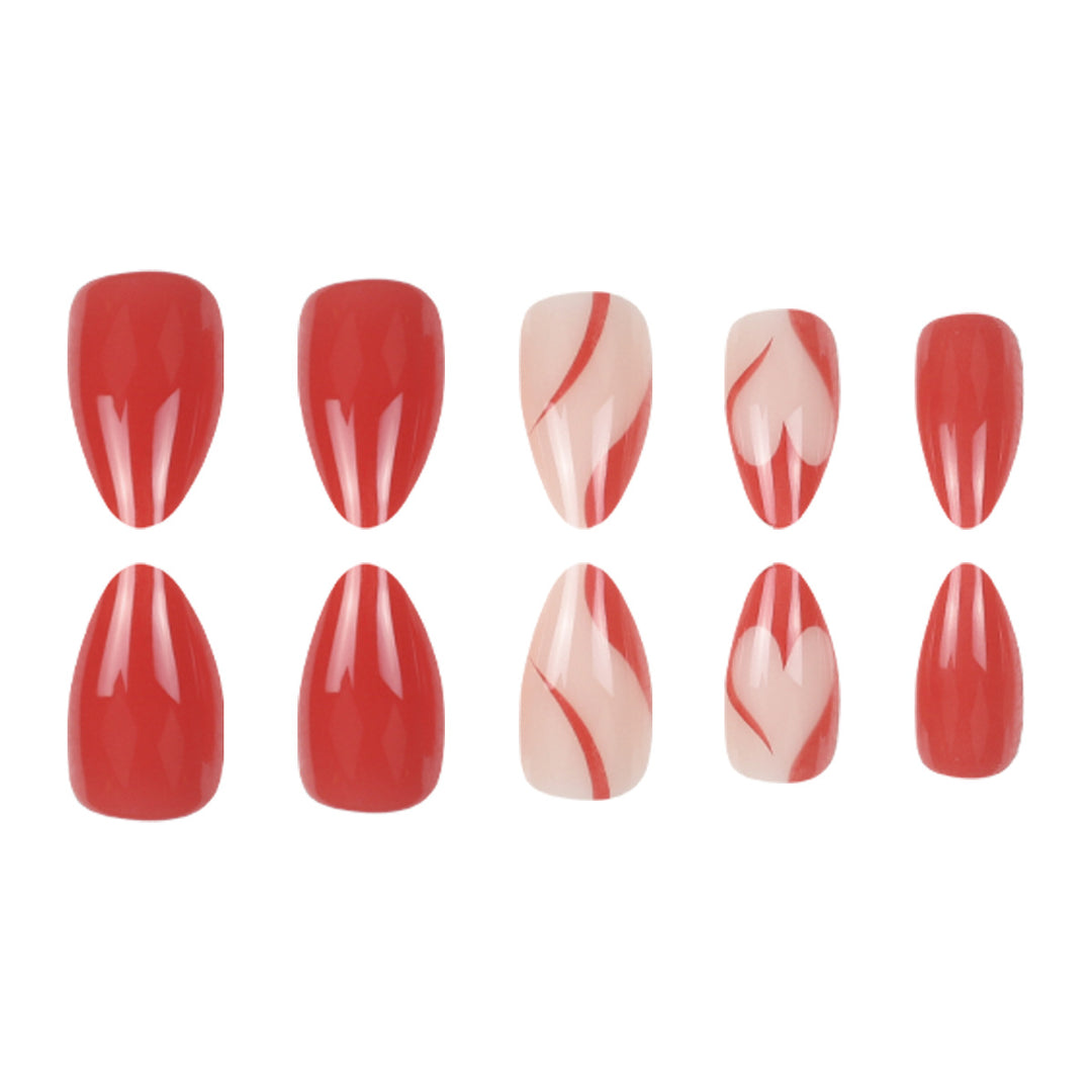 Elegant Stiletto Press-On Nails with Artistic Graphic Design Stornfield