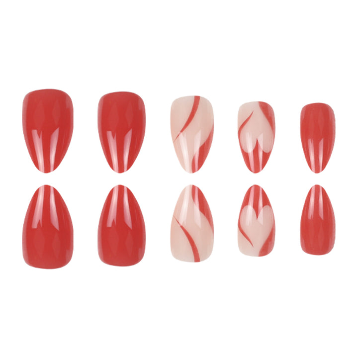 Elegant Stiletto Press-On Nails with Artistic Graphic Design Stornfield