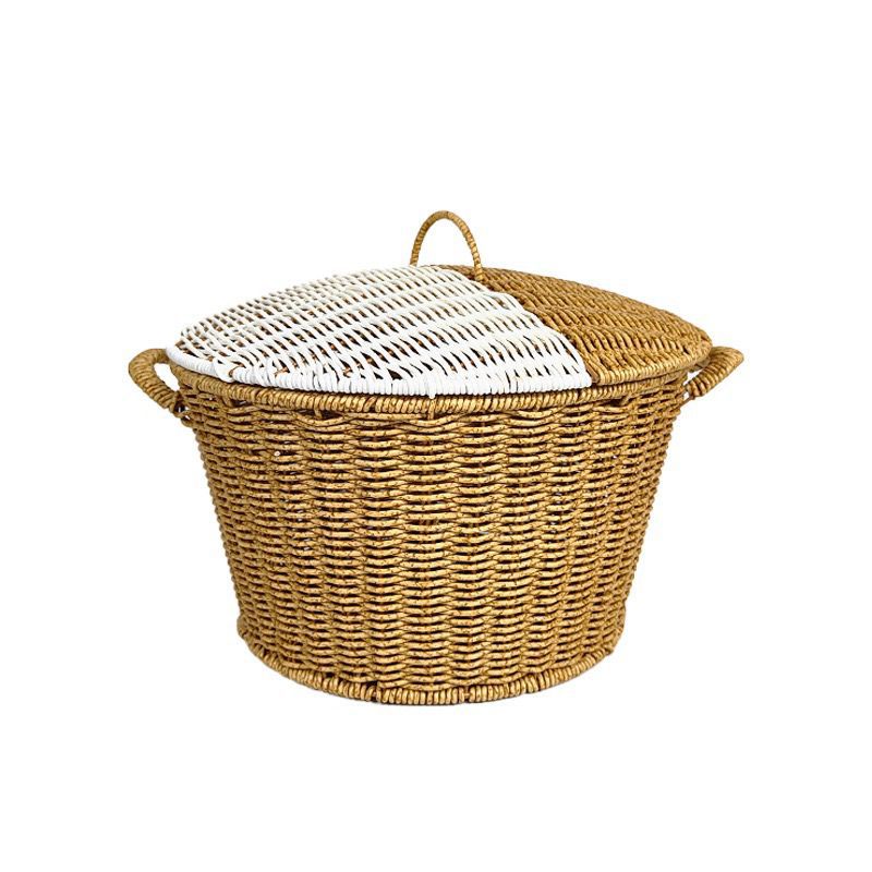 Women’s rattan basket with lid and trendy handles Stornfield