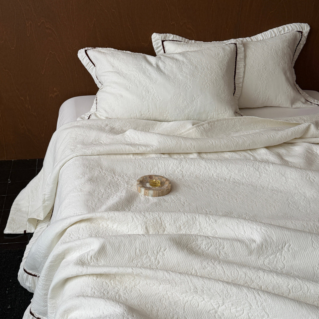 Decorative Elegant Floral Embroidered Bedspread Set Stornfield