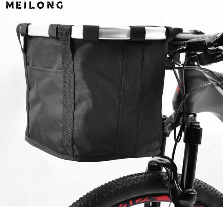 waterproof removable bicycle front basket liner with reinforced aluminum rim and quick-release handlebar hooks Stornfield