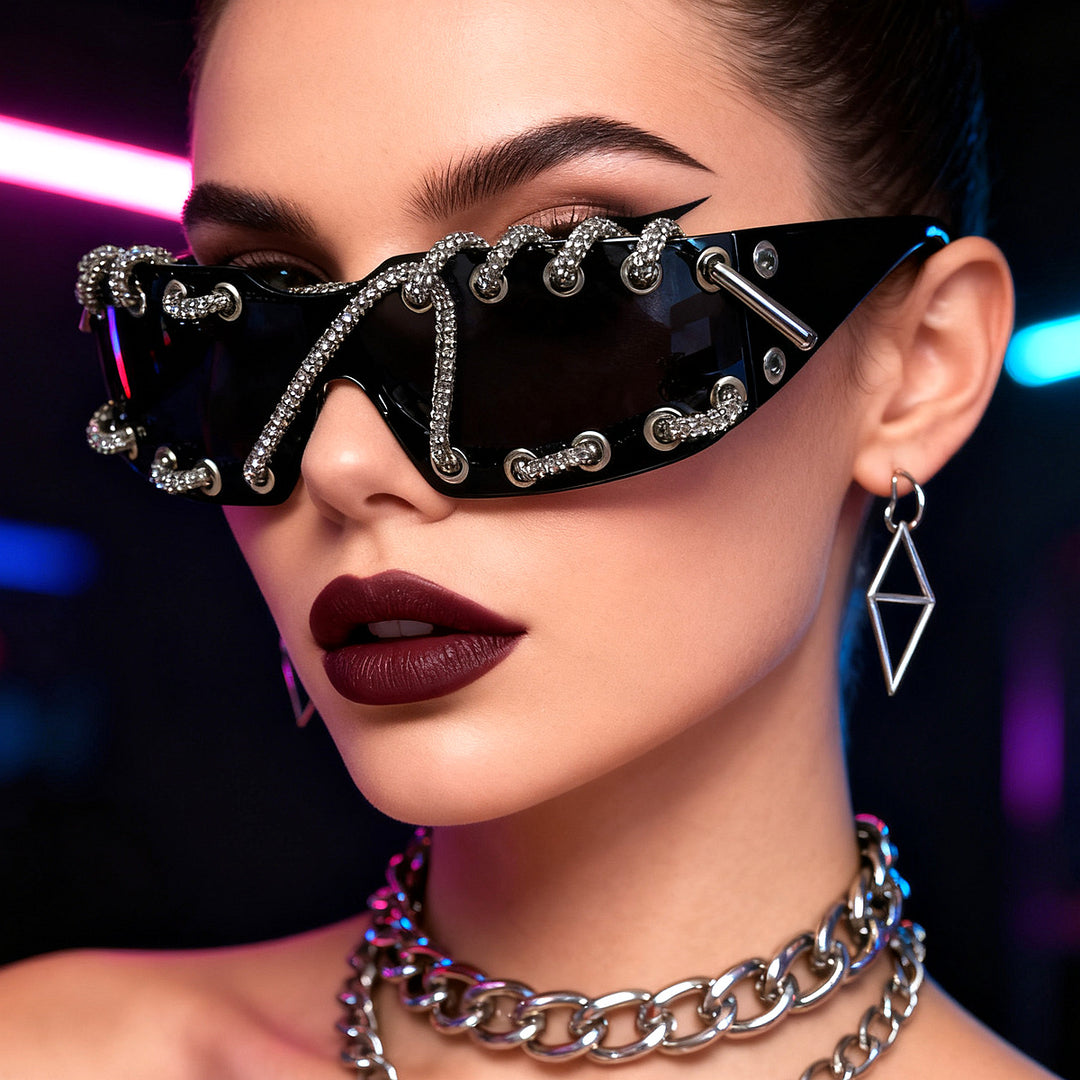Women's sunglasses with unique lacing design Stornfield