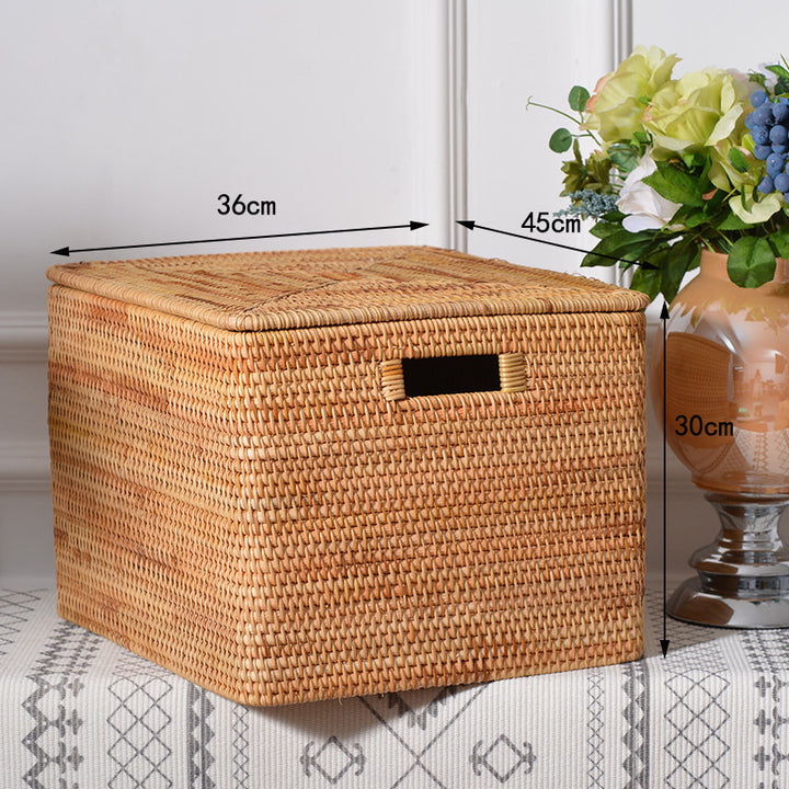 Women rectangular rattan storage basket Stornfield