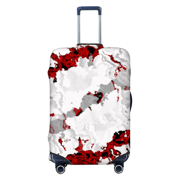 Unisex nan elastic luggage cover with geometric design, stretchable polyester-spandex fabric, zipper opening and non-slip inner securement for trolley Stornfield