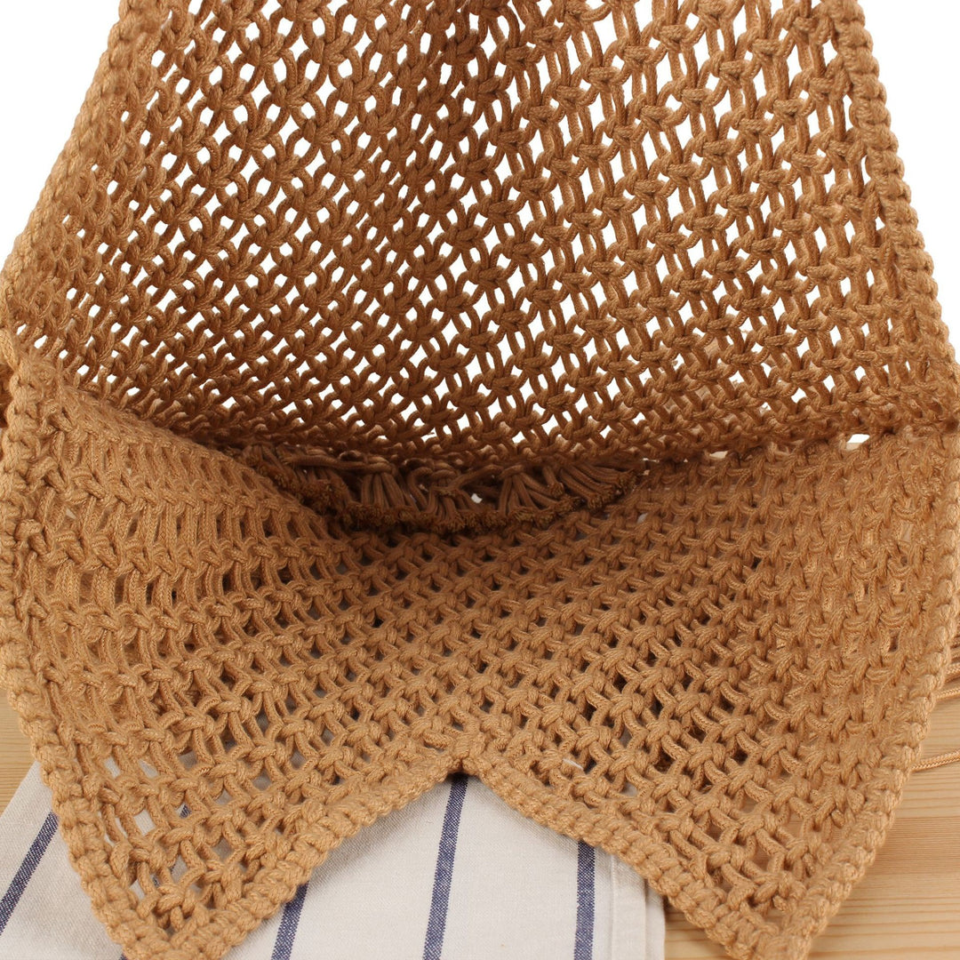 Hand-knotted tote bag with fringes Stornfield