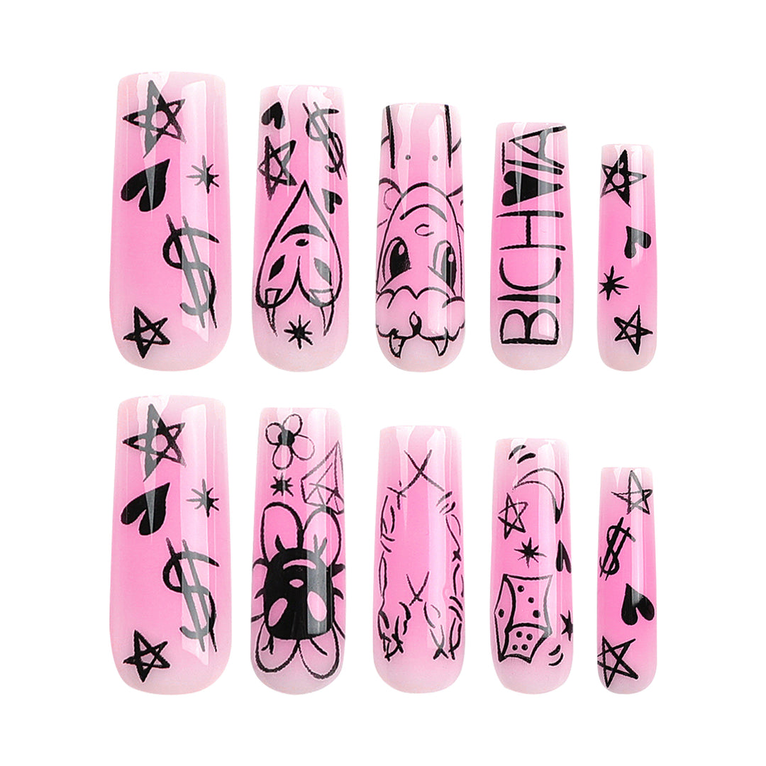 Artificial artificial nails with playful design Stornfield