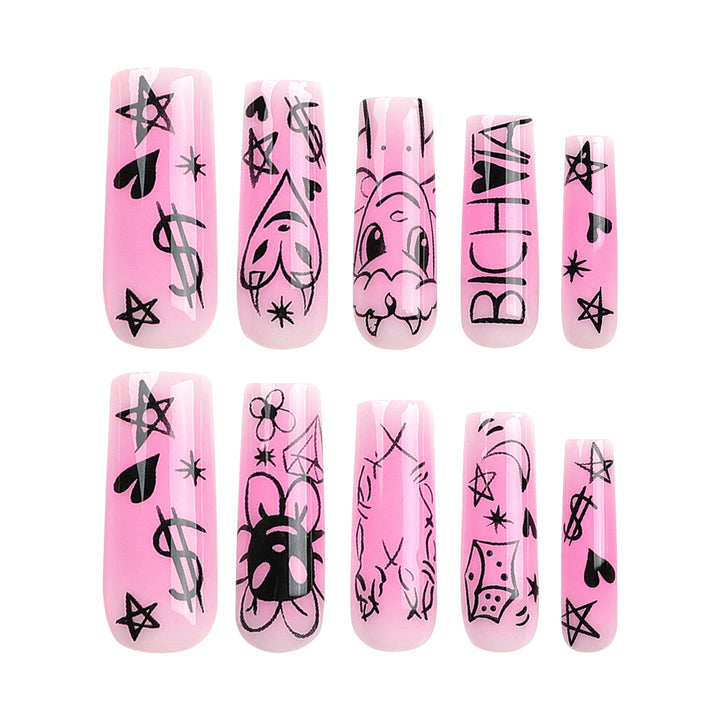 Artificial artificial nails with playful design Stornfield