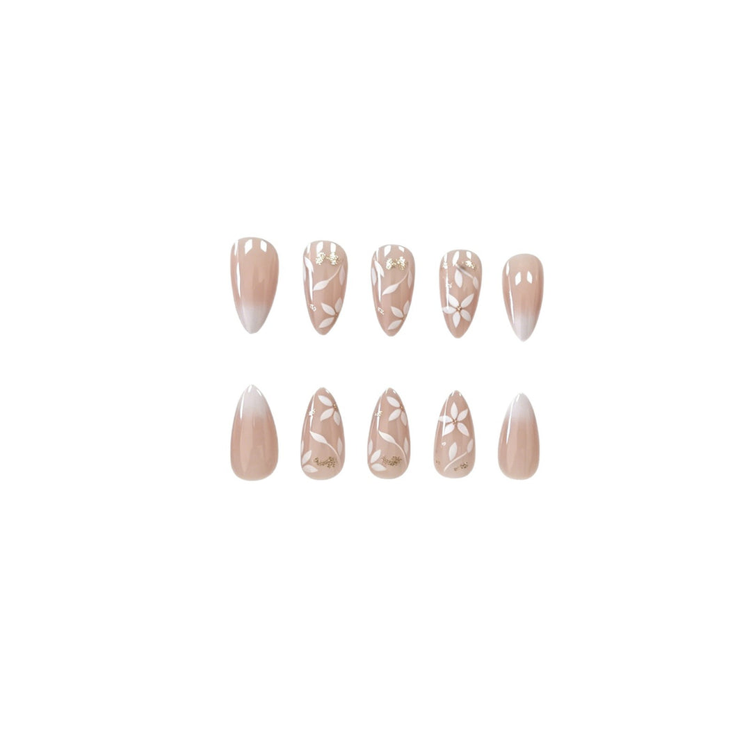 Elegant Floral Design Acrylic Nail Extensions Stornfield