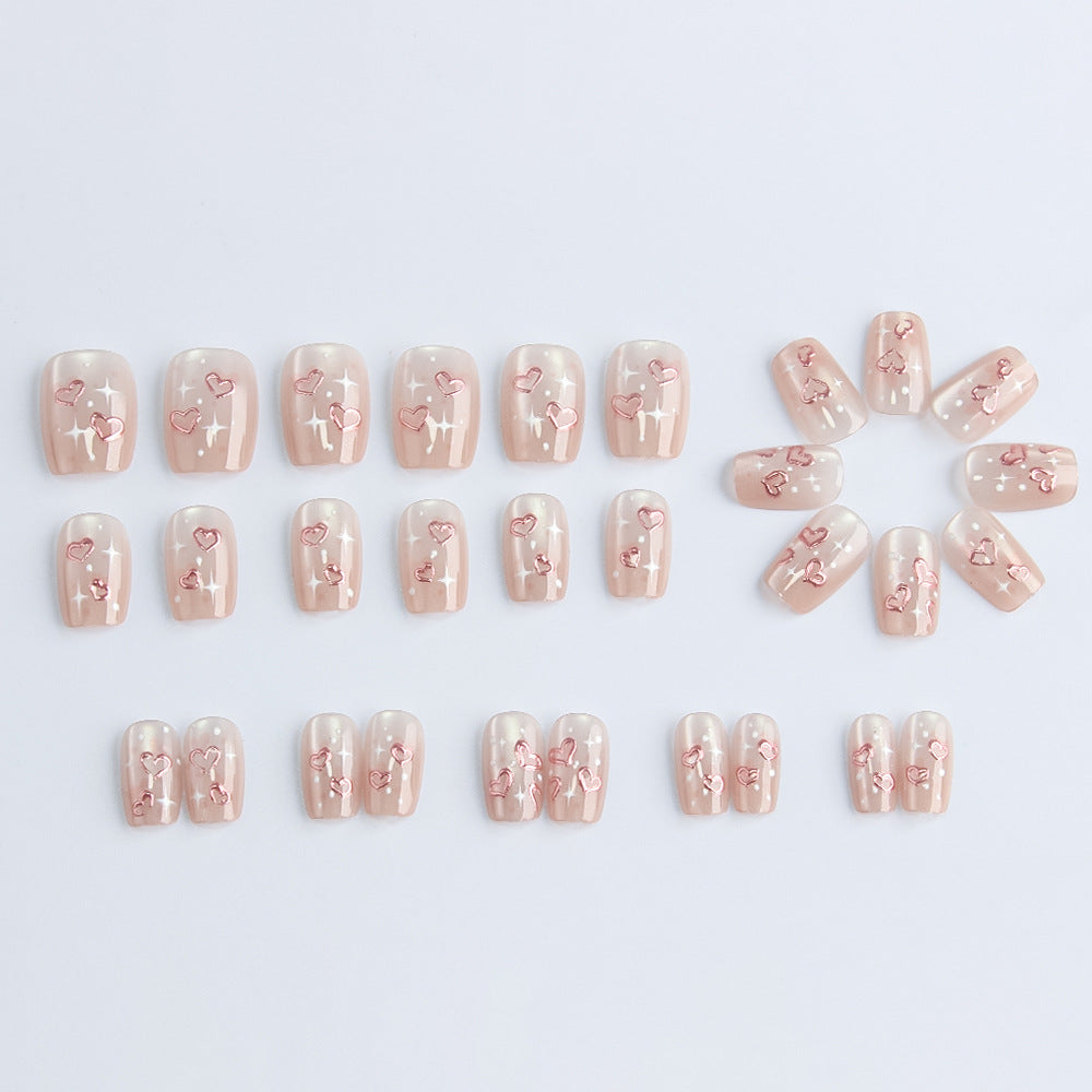 Heart-Embellished Press-On Nail Set Stornfield