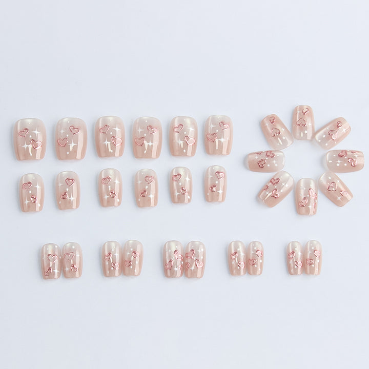 Heart-Embellished Press-On Nail Set Stornfield